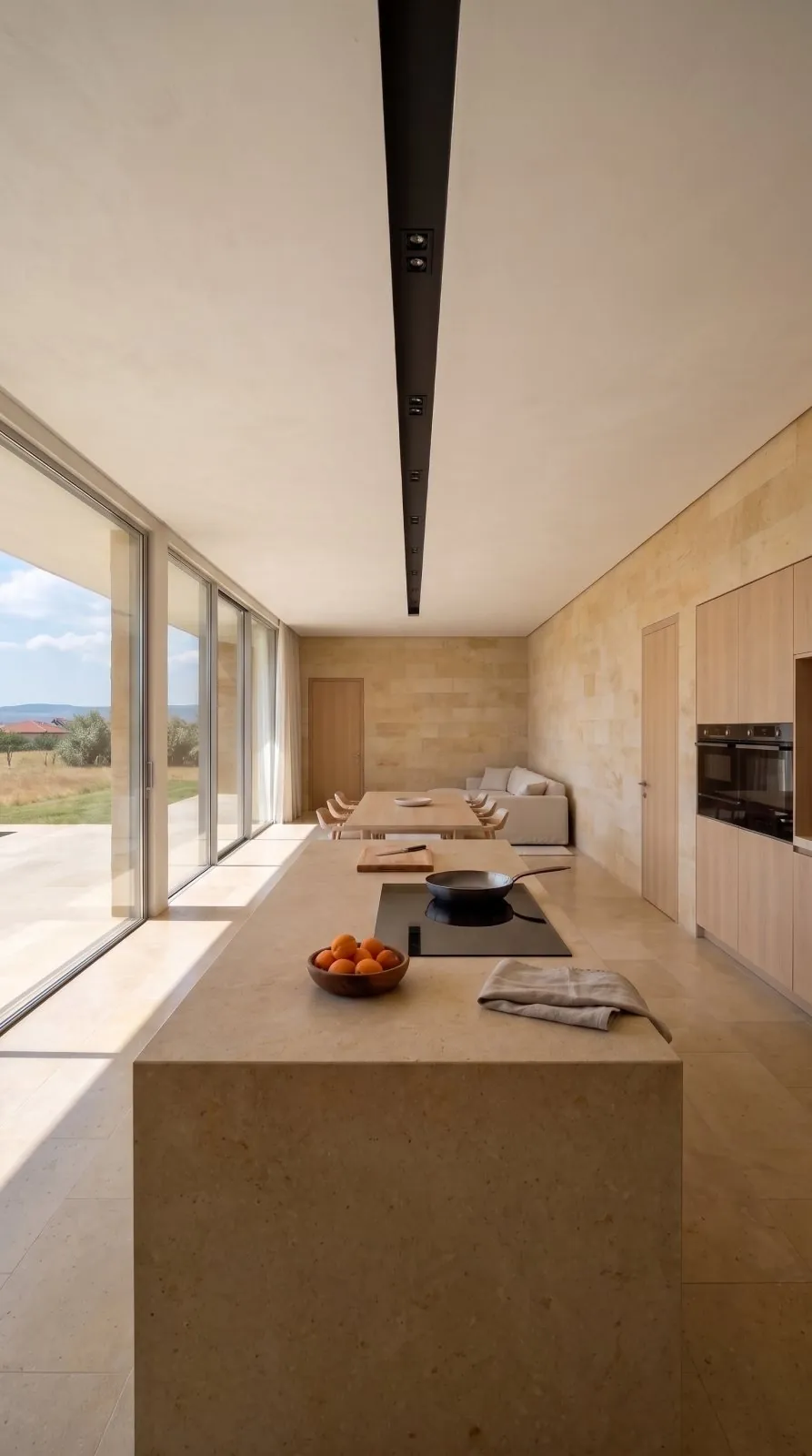 A kitchen in AKATSIA, drawn at full size before it was built