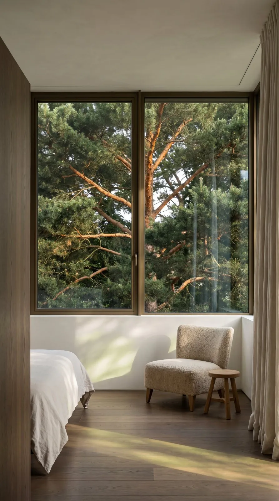 The bedroom window, opened into the canopy