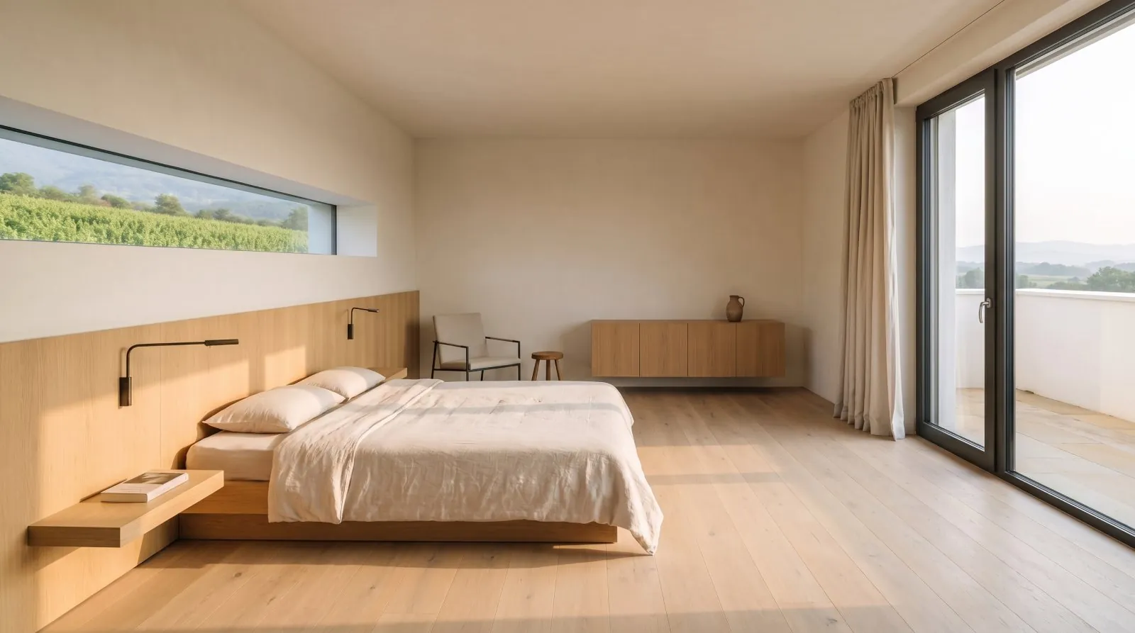 The bedroom on the upper floor